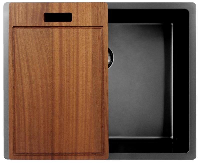 Pure.Sink Exclusivo Gun metal diskho 50x40 cm 10mm radie underbyggnad, planbyggnad och överbyggnad PEX5040-61