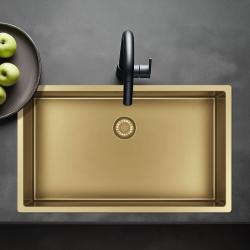 Pure.Sink Exclusivo stor guld diskbänk 70x40 cm 10mm radie undermontering, planmontering och övermontering PEX7040-60