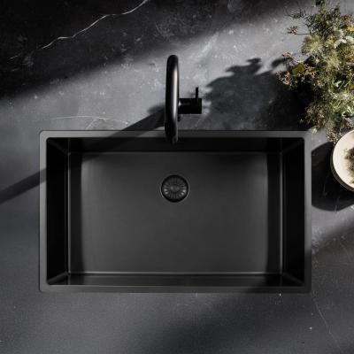 Pure.Sink Exclusivo stor Gun metal diskho 70x40 cm 10mm radie undermontering, planmontering och övermontering PEX7040-61