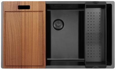Pure.Sink Exclusivo stor Gun metal diskho 70x40 cm 10mm radie undermontering, planmontering och övermontering PEX7040-61