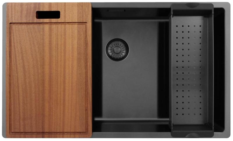 Pure.Sink Exclusivo stor Gun metal diskho 70x40 cm 10mm radie undermontering, planmontering och övermontering PEX7040-61