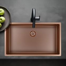 Pure.Sink Exclusivo stora koppar diskbänk 70x40 cm 10mm radie undermontering, planmontering och övermontering PEX7040-62