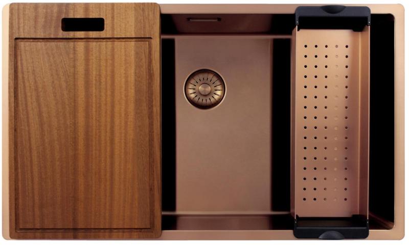 Pure.Sink Exclusivo stora koppar diskbänk 70x40 cm 10mm radie undermontering, planmontering och övermontering PEX7040-62