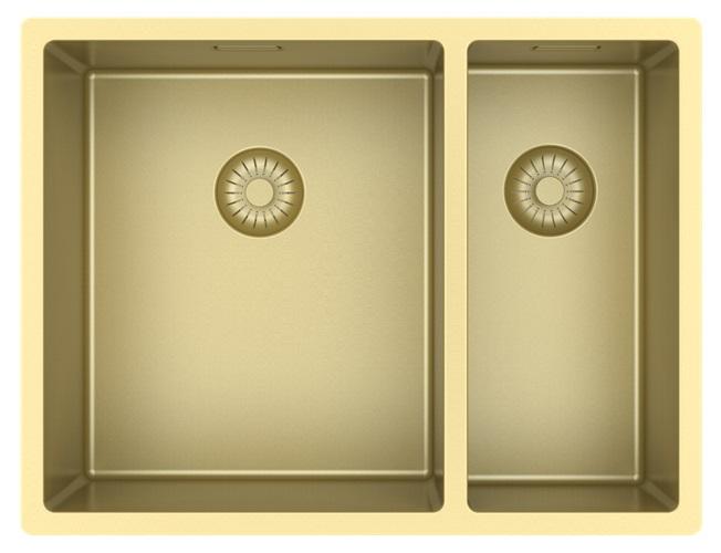 Pure.Sink Exclusivo Guld 1,5 en och en halv diskho 34+18 cm 10mm radie PEX341840-60 - Productafbeelding 9