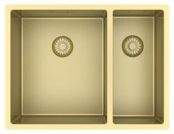 Pure.Sink Exclusivo Guld 1,5 en och en halv diskho 34+18 cm 10mm radie PEX341840-60