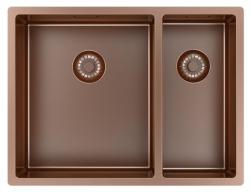 Pure.Sink Exclusivo Koppar 1,5 en och en halv diskho 34+18 cm 10mm radie PEX341840-62