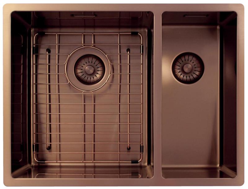 Pure.Sink Exclusivo Koppar 1,5 en och en halv diskho 34+18 cm 10mm radie PEX341840-62