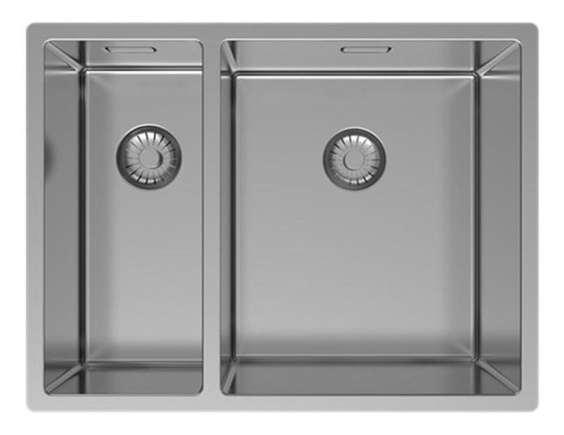 Pure.Sink Exclusivo RVS 1,5 en och en halv diskho 18+34 cm 10mm radie PEX183440-02