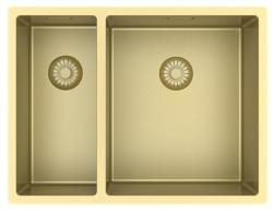 Pure.Sink Exclusivo Guld 1,5 en och en halv diskho 18+34 cm 10mm radie PEX183440-60