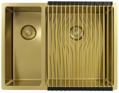 Pure.Sink Exclusivo Guld 1,5 en och en halv diskho 18+34 cm 10mm radie PEX183440-60