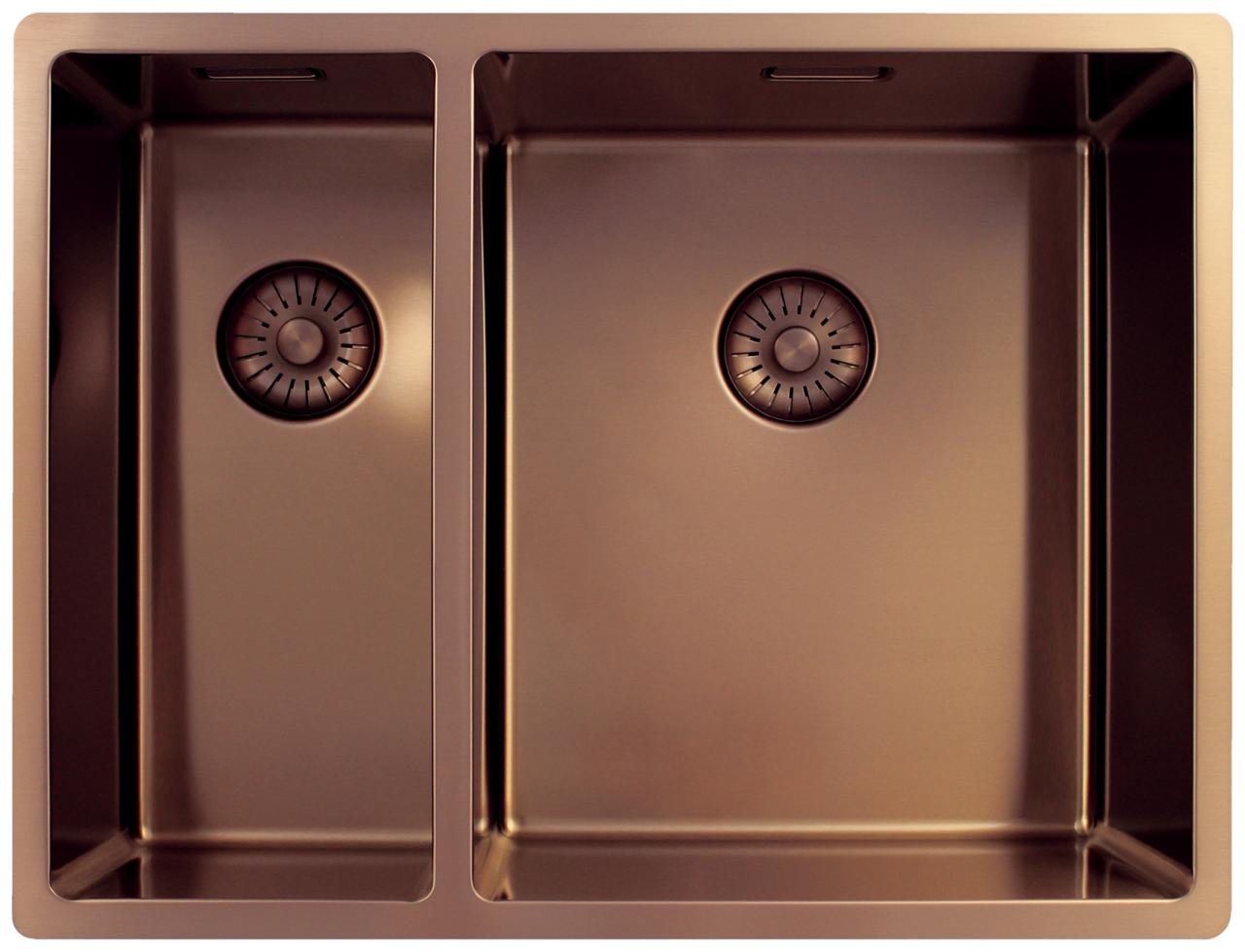 Pure.Sink Exclusivo Koppar 1,5 halvannan diskbänk 18+34cm 10mm radie PEX183440-62 - Productafbeelding