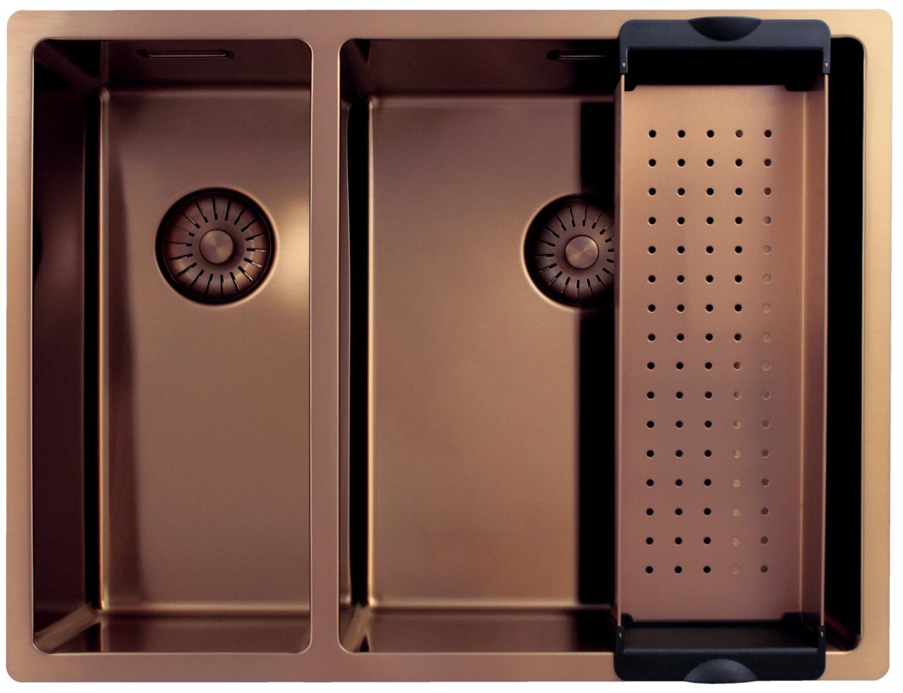 Pure.Sink Exclusivo Koppar 1,5 halvannan diskbänk 18+34cm 10mm radie PEX183440-62 - Productafbeelding 4
