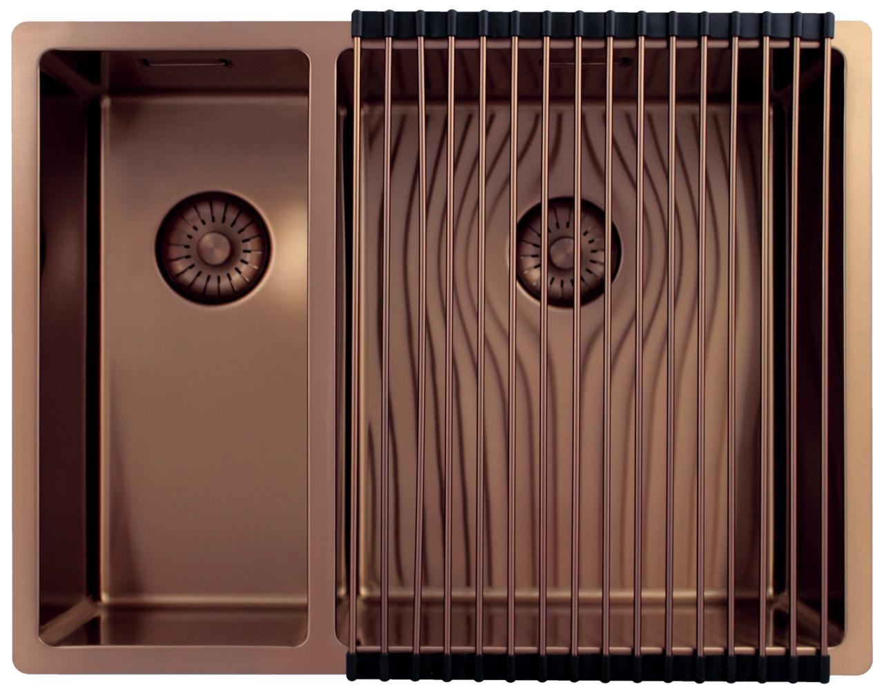 Pure.Sink Exclusivo Koppar 1,5 halvannan diskbänk 18+34cm 10mm radie PEX183440-62 - Productafbeelding 5