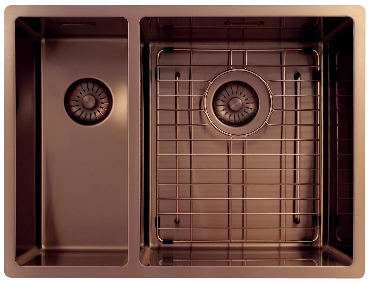 Pure.Sink Exclusivo Koppar 1,5 halvannan diskbänk 18+34cm 10mm radie PEX183440-62 - Productafbeelding 6