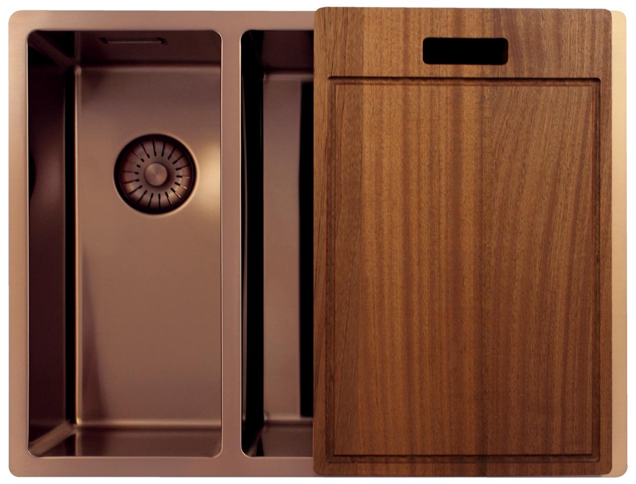 Pure.Sink Exclusivo Koppar 1,5 halvannan diskbänk 18+34cm 10mm radie PEX183440-62 - Productafbeelding 8