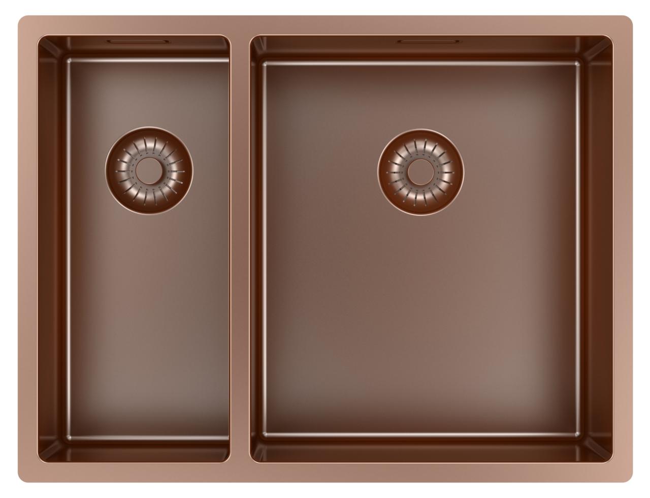 Pure.Sink Exclusivo Koppar 1,5 halvannan diskbänk 18+34cm 10mm radie PEX183440-62 - Productafbeelding 10