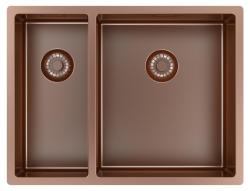 Pure.Sink Exclusivo Koppar 1,5 halvannan diskbänk 18+34cm 10mm radie PEX183440-62
