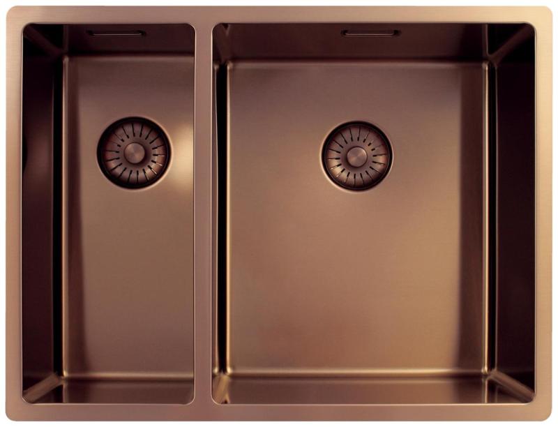 Pure.Sink Exclusivo Koppar 1,5 halvannan diskbänk 18+34cm 10mm radie PEX183440-62