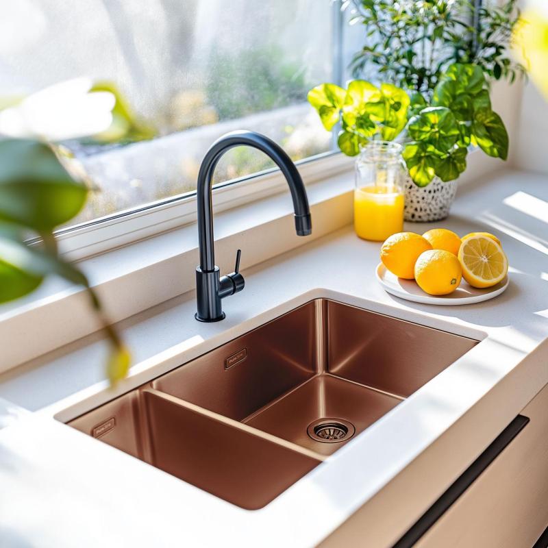 Pure.Sink Exclusivo Koppar 1,5 halvannan diskbänk 18+34cm 10mm radie PEX183440-62