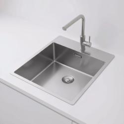 Pure.Sink Exclusivo RVS diskho 44x52 cm Tapwing med kranhålsbänk 10mm radie PEX4040T-02