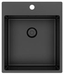 Pure.Sink Exclusivo Gun Metal diskbänk 44x52 cm Tapwing med kranhålsbänk 10mm radie PEX4040T-61
