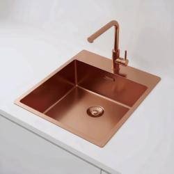 Pure.Sink Exclusivo Koppar diskho 44x52 cm Tapving med kranhålsbänk 10mm radie PEX4040T-62