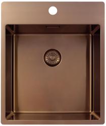 Pure.Sink Exclusivo Koppar diskho 44x52 cm Tapving med kranhålsbänk 10mm radie PEX4040T-62
