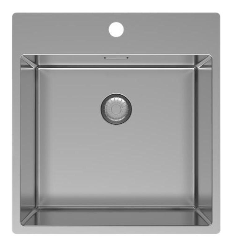 Pure.Sink Exclusivo RVS diskho 49x52 cm Tapwing med kranhålsbänk 10mm radie PEX4540T-02