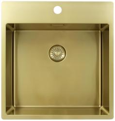 Pure.Sink Exclusivo Gyllene diskbänk 49x52 cm Tapwing med kranhålsbänk 10mm radie PEX4540T-60