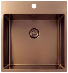 Pure.Sink Exclusivo Koppar diskho 49x52 cm Tapwing med kranhålsbänk 10mm radie PEX4540T-62