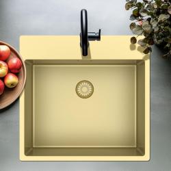 Pure.Sink Exclusivo Gyllene diskbänk 54x52 cm Tapwing med kranhålsbänk 10mm radie PEX5040T-60