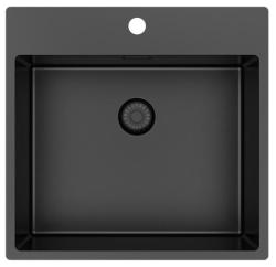 Pure.Sink Exclusivo Gun Metal diskbänk 54x52 cm Tapwing med kranhålsbänk 10mm radie PEX5040T-61