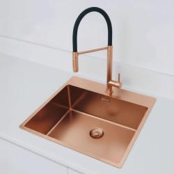Pure.Sink Exclusivo Koppar diskbänk 54x52 cm Tapwing med kranhålsbänk 10mm radie PEX5040T-62