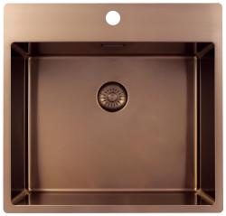 Pure.Sink Exclusivo Koppar diskbänk 54x52 cm Tapwing med kranhålsbänk 10mm radie PEX5040T-62