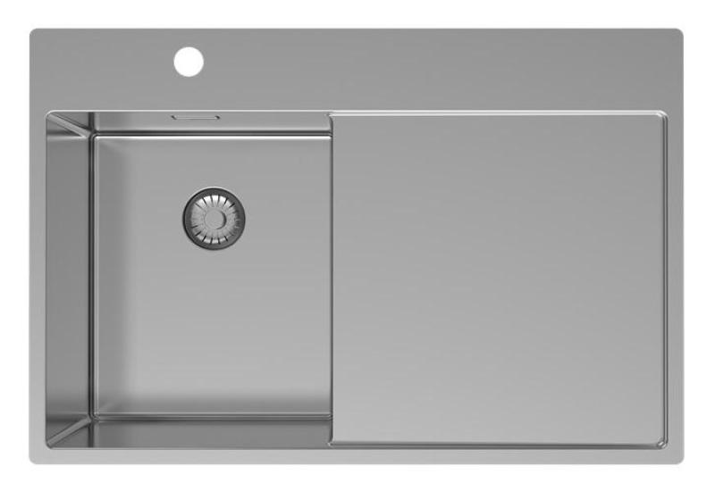 Pure.Sink Exclusivo RVS liten diskho med droppdel 78x52 cm Tapwing till vänster PEX3478LT-02