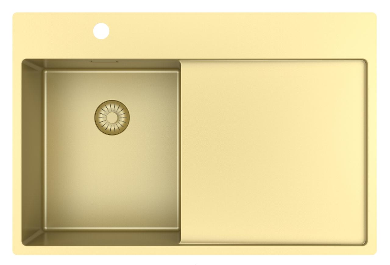 Pure.Sink Exclusivo Gyllene liten diskbänk med avrinningsdel 78x52 cm Tapwing vänster PEX3478LT-60 - Productafbeelding 9