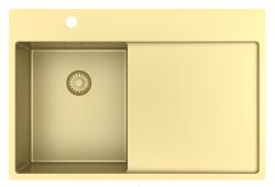 Pure.Sink Exclusivo Gyllene liten diskbänk med avrinningsdel 78x52 cm Tapwing vänster PEX3478LT-60