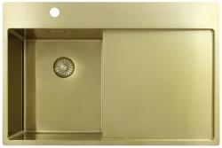 Pure.Sink Exclusivo Gyllene liten diskbänk med avrinningsdel 78x52 cm Tapwing vänster PEX3478LT-60