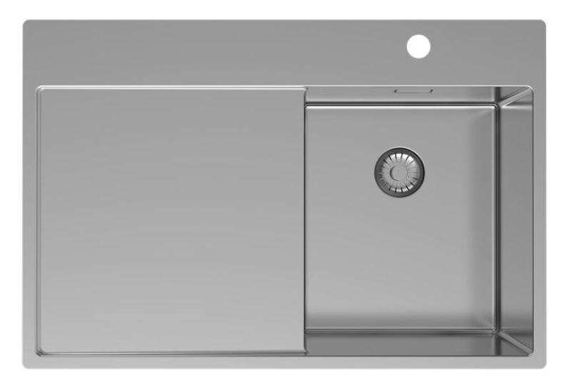 Pure.Sink Exclusivo RVS liten diskho med avrinningsområde 78x52 cm Tapwing till höger PEX3478RT-02