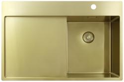 Pure.Sink Exclusivo Guld liten diskbänk med avrinningsområde 78x52 cm Tapwing till höger PEX3478RT-60