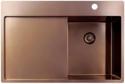 Pure.Sink Exclusivo Koppar liten diskbänk med avrinningsområde 78x52 cm Tapwing till höger PEX3478RT-62