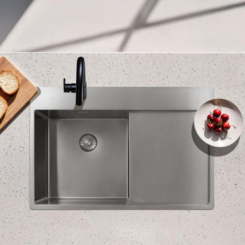 Pure.Sink Exclusivo RVS diskho med avrinningsdel 78x52 cm Tapwing vänster PEX4078LT-02