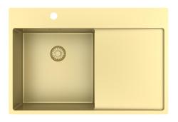 Pure.Sink Exclusivo Guld diskbänk med avrinningsdel 78x52 cm Tapwing vänster PEX4078LT-60
