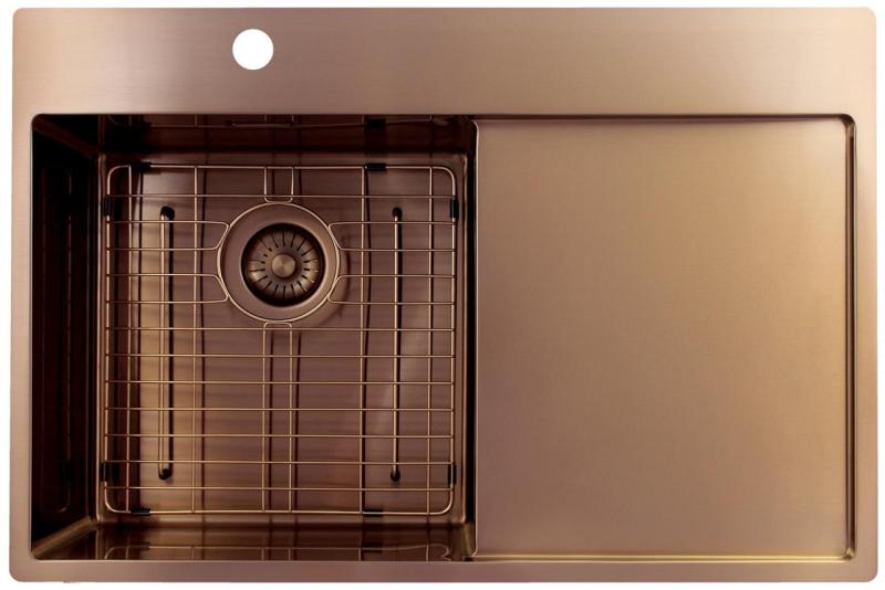 Pure.Sink Exclusivo Koppar diskho med avrinningsdel 78x52 cm Tapwing vänster PEX4078LT-62