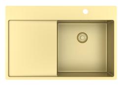 Pure.Sink Exclusivo Guld diskbänk med avrinningsområde 78x52 cm Tapwing höger PEX4078RT-60