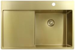 Pure.Sink Exclusivo Guld diskbänk med avrinningsområde 78x52 cm Tapwing höger PEX4078RT-60
