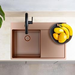 Pure.Sink Exclusivo Koppar diskho med droppningsområde 78x52 cm Tapwing höger PEX4078RT-62