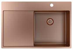Pure.Sink Exclusivo Koppar diskho med droppningsområde 78x52 cm Tapwing höger PEX4078RT-62