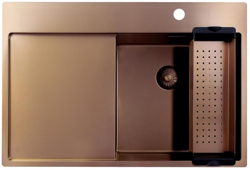 Pure.Sink Exclusivo Koppar diskho med droppningsområde 78x52 cm Tapwing höger PEX4078RT-62