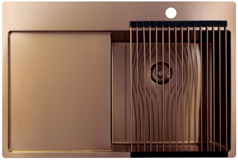 Pure.Sink Exclusivo Koppar diskho med droppningsområde 78x52 cm Tapwing höger PEX4078RT-62